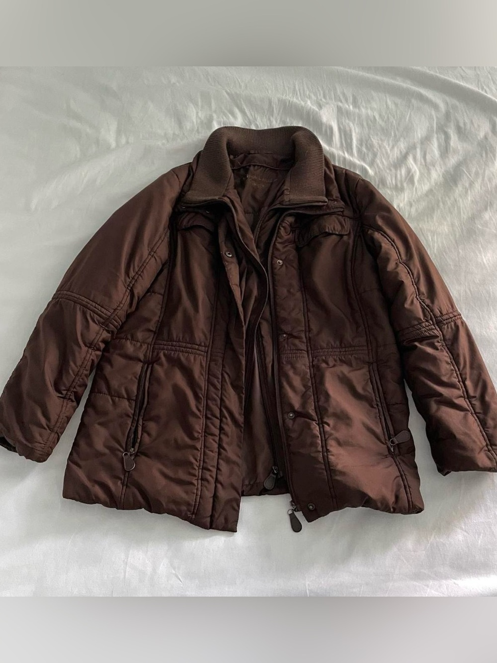 Brown Women's Puffer Jacket - Classic Insulated Coat